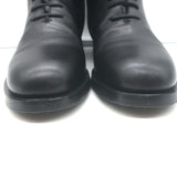 Manolo Blahnik Planigia Combat Boots Black Leather Size 38 Flat Ankle Boots