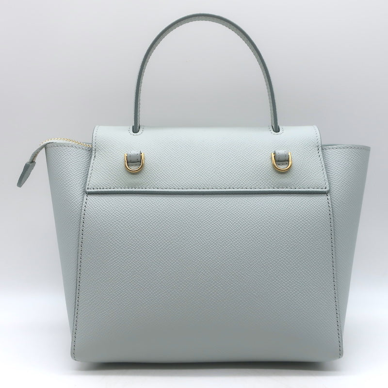 Celine Nano Belt Bag Soft Blue Grained Leather Crossbody
