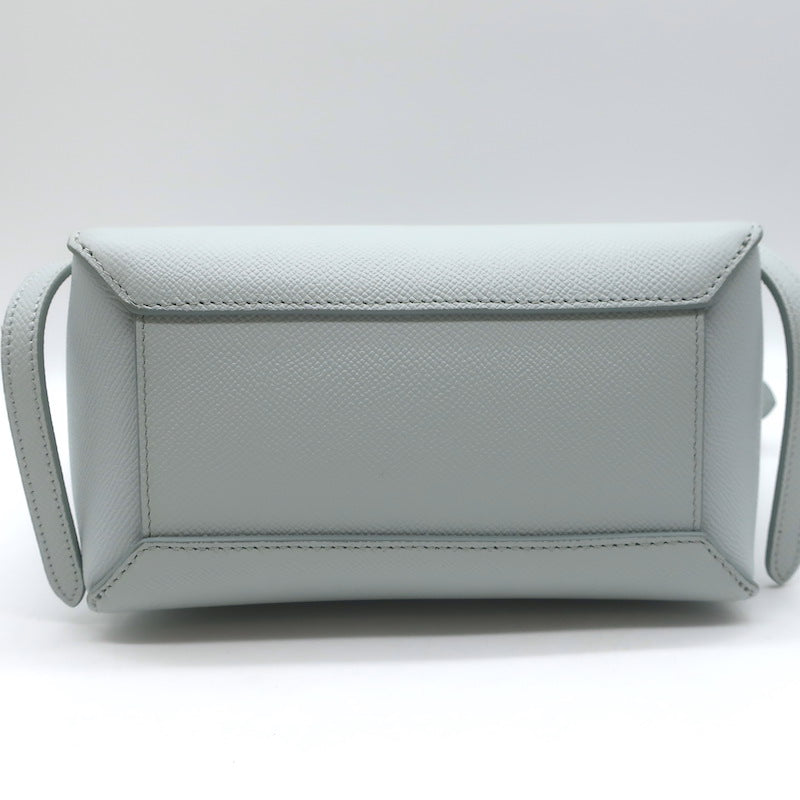 Celine Nano Belt Bag Soft Blue Grained Leather Crossbody