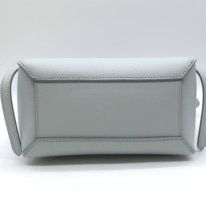 Celine Nano Belt Bag Soft Blue Grained Leather Crossbody