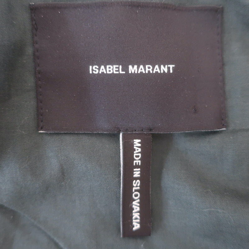 Isabel Marant Etoile Kacie Leather-Trim Tweed Jacket Gray/Camel Size 40