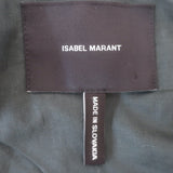 Isabel Marant Etoile Kacie Leather-Trim Tweed Jacket Gray/Camel Size 40