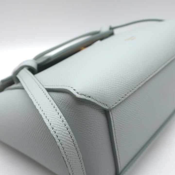 Celine Nano Belt Bag Soft Blue Grained Leather Crossbody