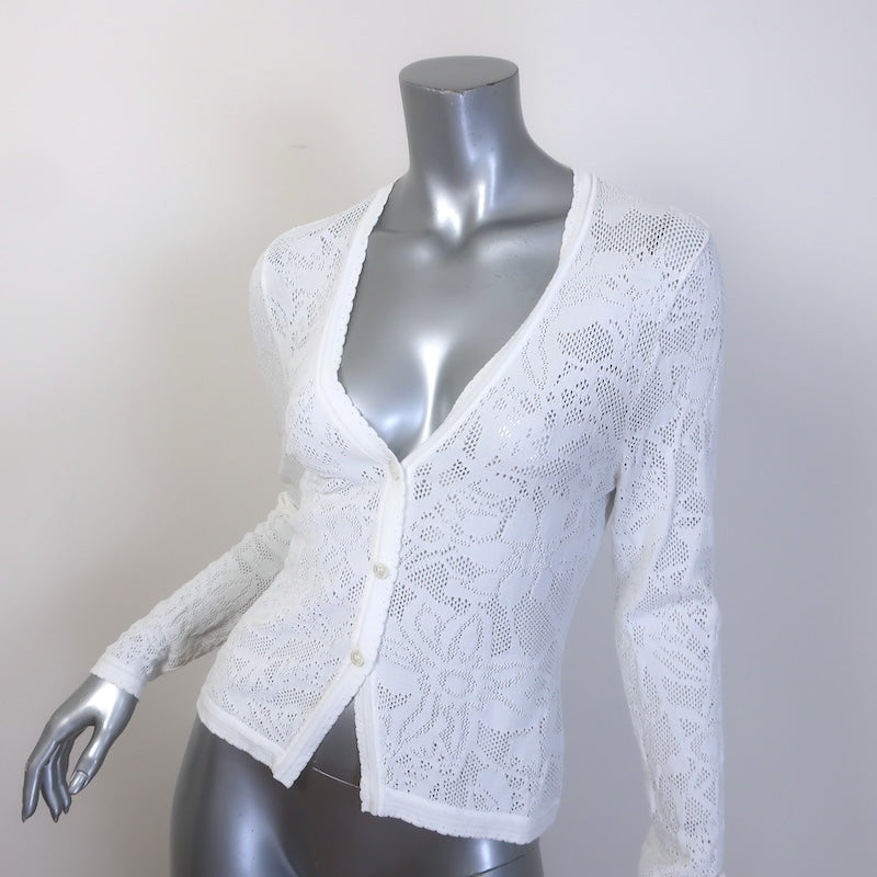 Toccin Annabelle Floral Lace Cardigan White Size Small
