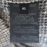 Isabel Marant Etoile Kacie Leather-Trim Tweed Jacket Gray/Camel Size 40