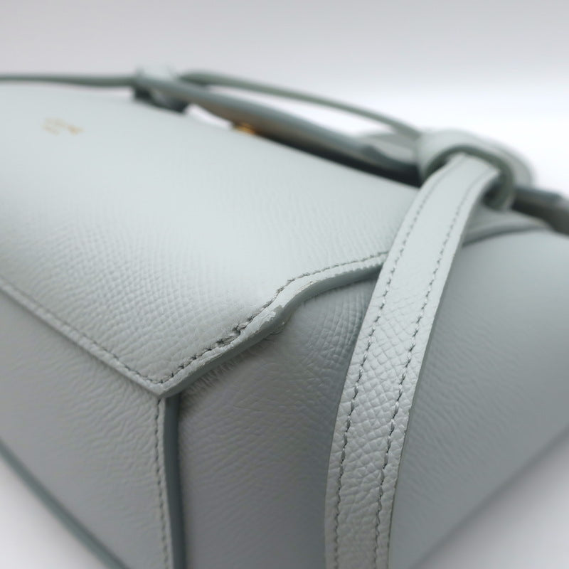 Celine Nano Belt Bag Soft Blue Grained Leather Crossbody