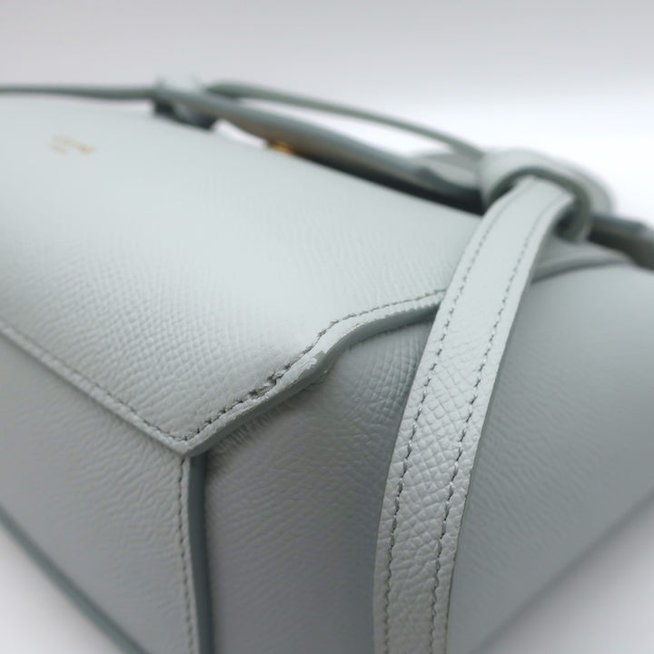 Celine Nano Belt Bag Soft Blue Grained Leather Crossbody
