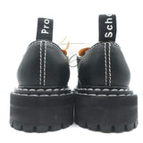 Proenza Schouler Marmy Lug Sole Oxfords Black Topstitched Leather Size 41