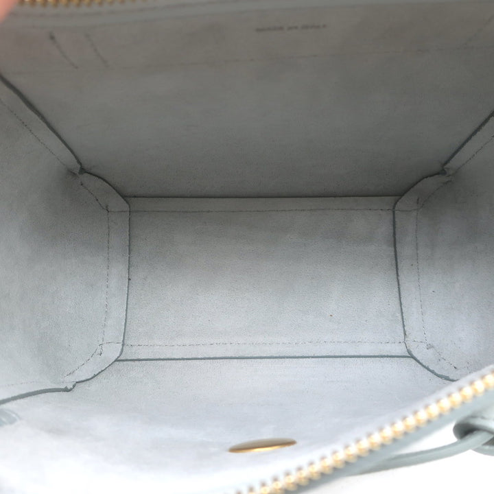 Celine Nano Belt Bag Soft Blue Grained Leather Crossbody