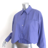 Recto Oversize Asymmetric Cropped Shirt Purple Poplin Size Extra Small