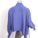 Recto Oversize Asymmetric Cropped Shirt Purple Poplin Size Extra Small
