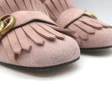 Gucci GG Marmont Fringed Suede Pumps Light Pink Size 37.5