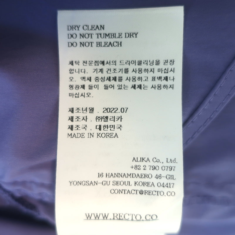 Recto Oversize Asymmetric Cropped Shirt Purple Poplin Size Extra Small