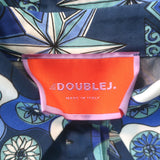 La DoubleJ Choux Ruffled Mini Shirtdress Blue Printed Cotton Size Extra Small