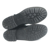 Jimmy Choo Youth Biker Boots Black Waxed Suede Size 38.5 Flat Ankle Boots