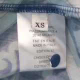 La DoubleJ Choux Ruffled Mini Shirtdress Blue Printed Cotton Size Extra Small