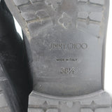 Jimmy Choo Youth Biker Boots Black Waxed Suede Size 38.5 Flat Ankle Boots