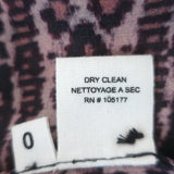 Ulla Johnson Belen Blouson-Sleeve Top Black/Brown Printed Silk Chiffon Size 0