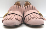 Gucci GG Marmont Fringed Suede Pumps Light Pink Size 37.5