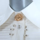 Aje Florence Faux Pearl-Trim Puff Sleeve Blouse White Cotton Size 4