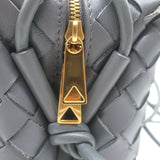 Bottega Veneta Loop Small Crossbody Bag Gray Intrecciato Leather