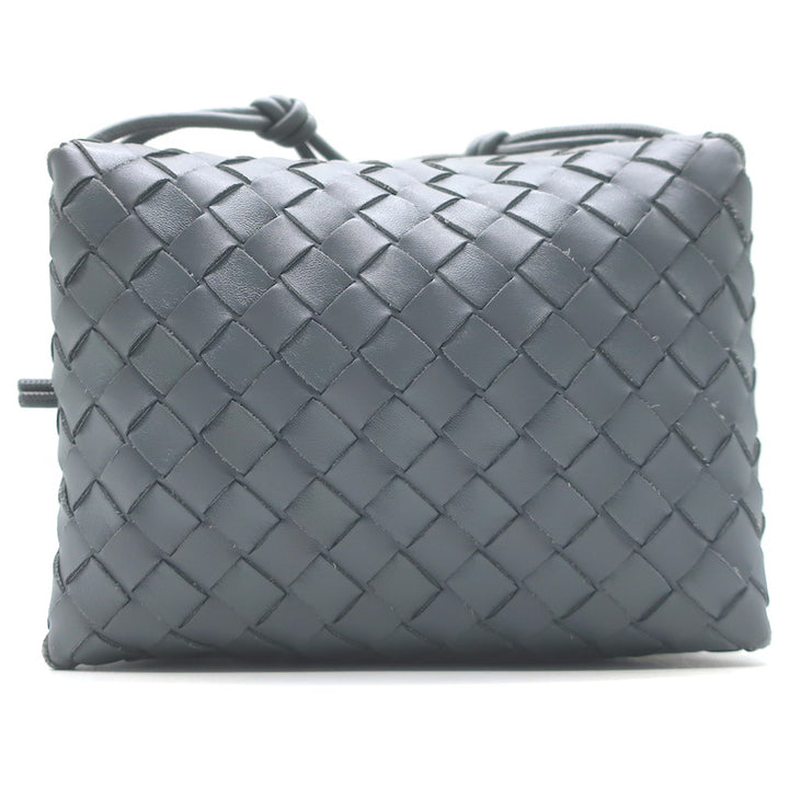 Bottega Veneta Loop Small Crossbody Bag Gray Intrecciato Leather