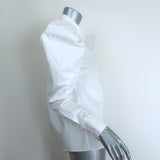 Aje Florence Faux Pearl-Trim Puff Sleeve Blouse White Cotton Size 4