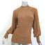 Zimmermann Open-Back Blouson Sleeve Sweater Brown Ribbed Knit Size 0