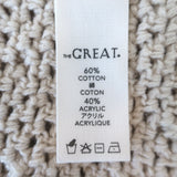 THE GREAT The Zig Zag Bobble Cardigan Ecru Cotton-Blend Size 0
