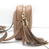 Gucci Small Soho Disco Crossbody Bag Beige Pebbled Leather