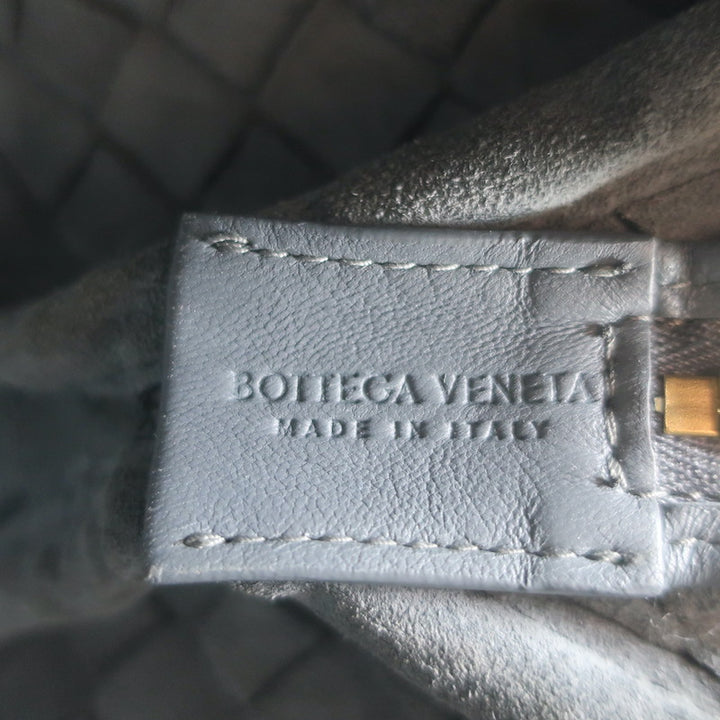 Bottega Veneta Loop Small Crossbody Bag Gray Intrecciato Leather