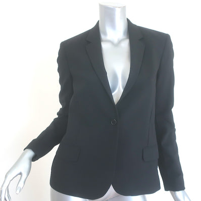Toteme Imola Blazer Black Stretch-Wool Size Extra Small One-Button Jacket