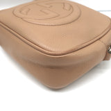 Gucci Small Soho Disco Crossbody Bag Beige Pebbled Leather