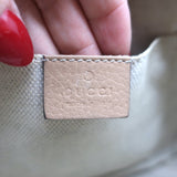 Gucci Small Soho Disco Crossbody Bag Beige Pebbled Leather