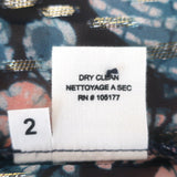 Ulla Johnson Nicola Ruffled Sleeveless Top Indigo Lurex Printed Chiffon Size 2