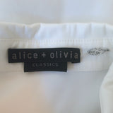 Alice + Olivia Sharen Puff Sleeve Bow Tie Blouse White/Black Size Extra Small