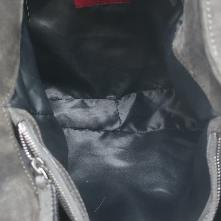 Valentino Nuage Bow Tote Very Dark Brownish Gray Suede Medium Shoulder Bag