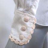 Zimmermann Crochet-Trimmed Button Down Shirt Cream Ramie Size 1 Long Sleeve Top