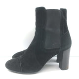 Tod's Wingtip Chelsea Boots Black Suede Size 39.5 High Heel Ankle Boots