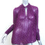 Ba&sh Cabri Blouse Violet Printed Metallic Fil Coupe Chiffon Size Extra Small