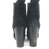 Tod's Wingtip Chelsea Boots Black Suede Size 39.5 High Heel Ankle Boots