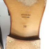 Gucci Kaveh GG Supreme Tassel Loafers Brown Leather & Beige Canvas Size 38