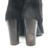 Tod's Wingtip Chelsea Boots Black Suede Size 39.5 High Heel Ankle Boots