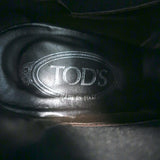 Tod's Wingtip Chelsea Boots Black Suede Size 39.5 High Heel Ankle Boots