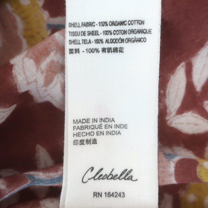 Cleobella Olivia Blouse Brown Dahlia Floral Print Cotton Size Extra Small NEW