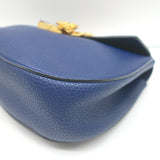 Chloe Drew Chain Strap Crossbody Bag Navy Grained Leather
