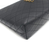 Saint Laurent Gaby Cosmetic Pouch Black Quilted Leather Small Clutch NEW