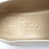 Jimmy Choo Mani Crystal-Buckle Loafers Cream Leather Size 38