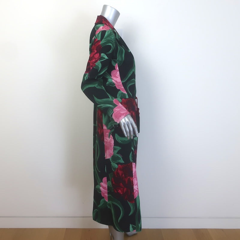 La DoubleJ Duster Coat Peony Black Printed Crepe Size Extra Small