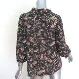 Ba&sh Caia Half-Button Blouse Carbone Floral Print Size Small 3/4 Sleeve Top